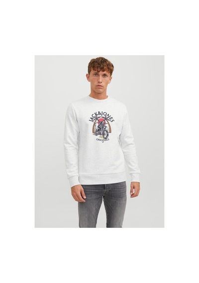 Jack & Jones Jorboney Erkek Beyaz Sweatshirt 12244220-white Siyah