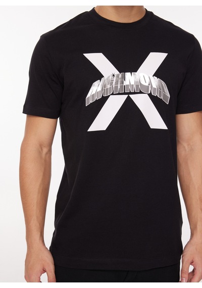 John Richmond Bisiklet Yaka Siyah Erkek T-shirt Uma23007ts