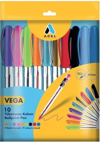 Adel Vega Tükenmez Kalem Karışk Renk