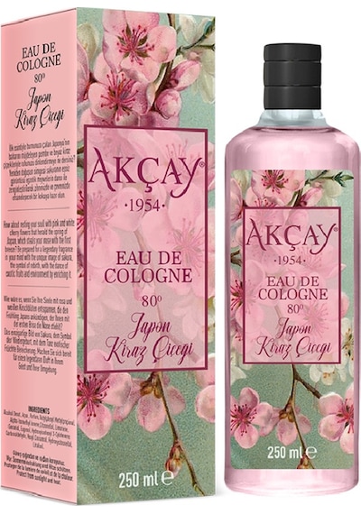 Akçay Japon Kiraz Çiçeği Cam Şişe Kolonya 250 ML + Sprey Kolonya 150 ML