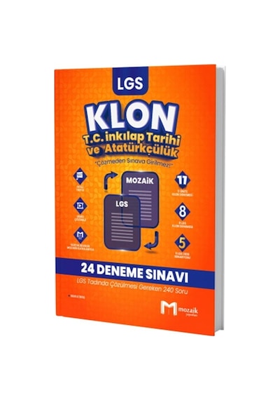 8. Sınıf Lgs T.c. İnkılap Tarihi Ve Atatürkçülük Klon 24 Deneme Mozaik Yayınları