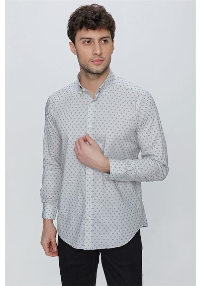 İmza Gri Uzun Kol Baskılı Bez Ayağı Düğmeli Yaka Klasik Slim Fit Dar Kesim Pamuklu Likralı Gömlek 1004225247-gri Gri İmza Gri Uzun Kol Baskılı Bez Ayağı Düğmeli Yaka Klasik Slim Fit Dar Kesim Pamuklu Likralı Gömlek 1004225247-gri Gri