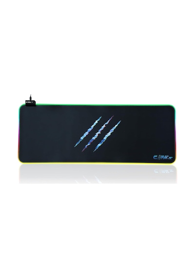 Claw's Raptor 80x30cm Mikrofiber Yüzey/kaydırmaz Kauçuk Zemin 360 Rgb Dikişli Xl Mousepad - Siyah