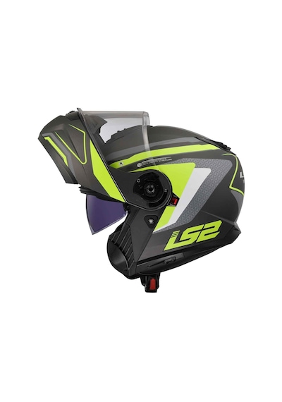 Ls2 Strobe 2 Phantom Çene Açılır Kask Mat Titanyum - Sarı