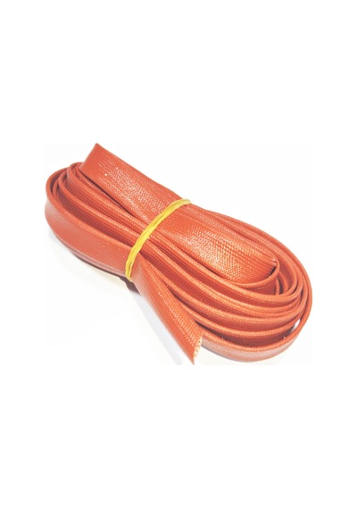 8mm H Class Cam Elyaf Örgü Silikon İzoleli Makaron 5 Metre, Çalışma -60/+250 Derece