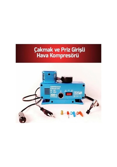 Ers 220 Volt-12 Volt 250 Psi Geniş Uygulama Yelpazesi Kompresör Lastik Hava Şişirme Oto Pompası