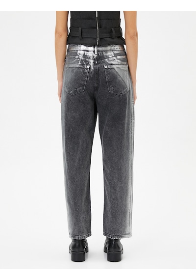 Koton Parlak Varak Baskılı Straight Jean Kot Pantolon Katlamalı Düz Paça - Eve Jean Siyah 4wal40406md Siyah Koton Parlak Varak Baskılı Straight Jean Kot Pantolon Katlamalı Düz Paça - Eve Jean Siyah 4wal40406md Siyah