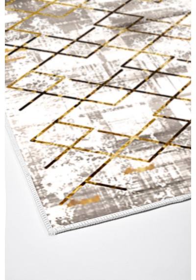 Dekoreko Kaymaz Taban Djt Salon Halısı Star Pamuk Modern M5026 Gold