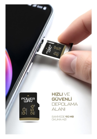 Powerway Premium 256 Gb Sdxc Uhs Class 4k Ultra Hızlı Hafıza Kartı + Adaptör