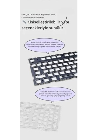 Ak980 Kablosuz Hot-swap Tft Ekranlı Mekanik Oyun Klavyesi 8.000 Mah Batarya Pembe - Gift Switch