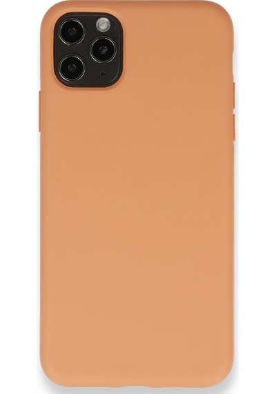 Apple Uyumlu iPhone 11 Pro Max İçi Kadife Kaplı Esnek Silikon Kapak Ryc/ Nano Lansman Turuncu