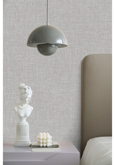 Adawall Muse Koleksiyonu- 25104-3 Açık Vizon Keten Efektli Modern Duvar Kağıdı 1.06x15.6m, 16.5m² Gri