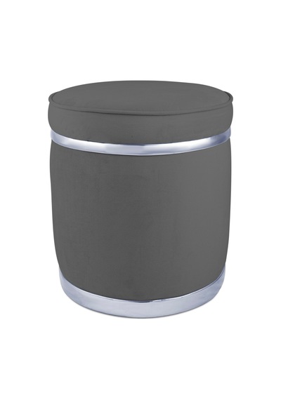 Zerafet Silver Kaplama Luxery Puf- Gri Babyface Kumaş Pofuduk Oturma Pufu&makyaj Pufu&bench