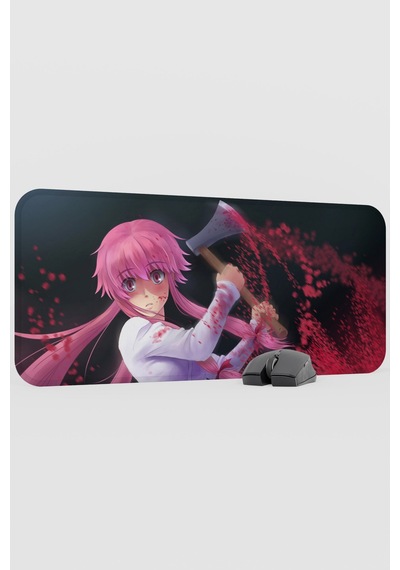 Mirai Nikki Anime V2 - 70x30 Xl Gaming Kauçuk Kaymaz Taban Mouse Pad Fare Altlığı