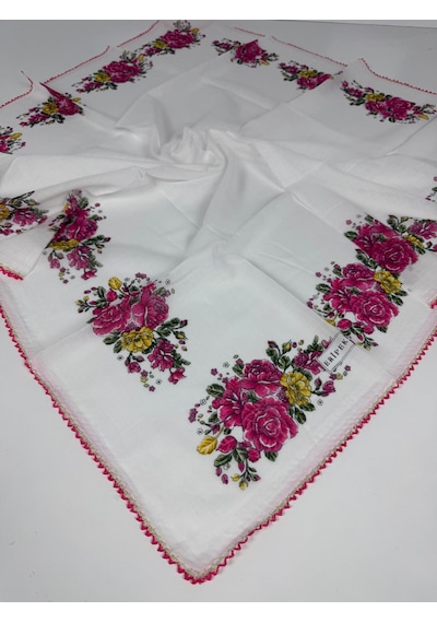 Eripek Oyalı Organik Pamuklu Yazma- 06083 Beyaz