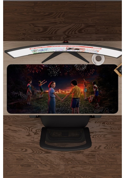 Stranger Things 2 V5 90x40 Xxl Gaming Kauçuk Kaymaz Taban Mouse Pad Fare Altlığı