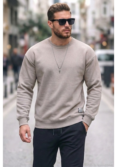 Buratti  Regular Fit Bisiklet Yaka Pamuklu Içi Tüylü Yumuşak Şardonlu Erkek Sweat 5905255 Kül