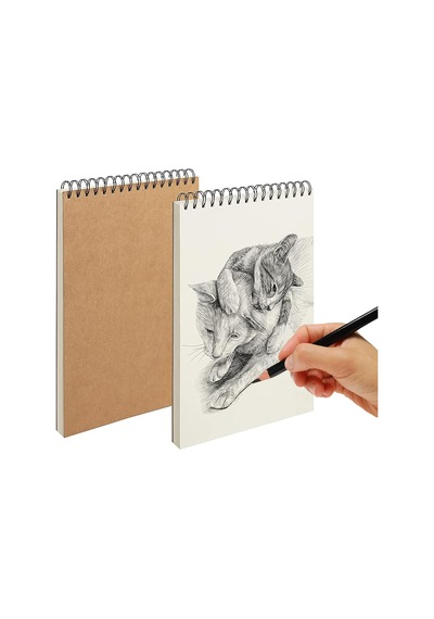 Eskiz Defteri A5 Boyutunda 160 Gr Üstten Telli Karakalem Sketch Book 25 Yaprak - 1 Adet Beyaz