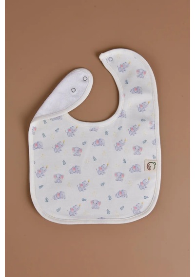 E&f Store Sıvı Geçirmez Mama Önlüğü - Sevimli Fil Çok Renkli