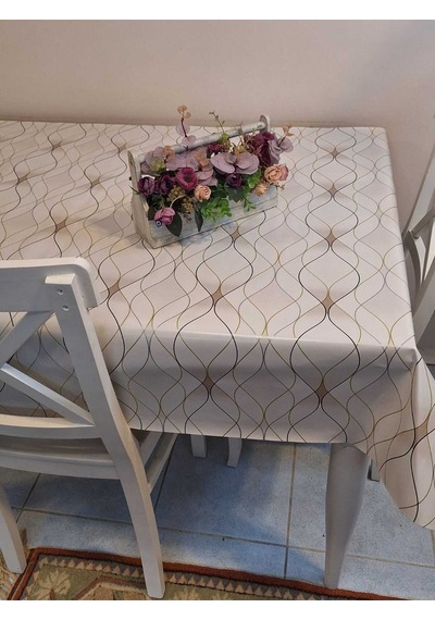 Elyaflı Pvc Masa Örtüsü Modern, Dayanıklı, Silinebilir Ve Şık Görünüm Mrl205 Bej