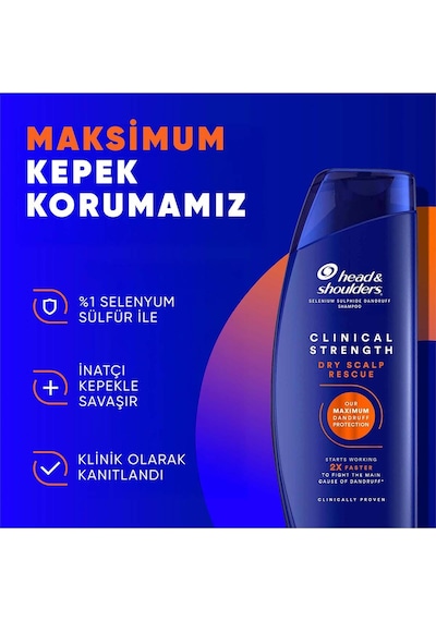 Clinical Strength Dry Scalp Rescue Kuru Saç Derisine Özel Şampuan 400 Ml X2 Adet