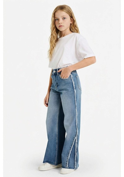 Defacto Kız Çocuk Wide Leg Jean Pantolon G3646a825cwnm28 Mavi-nm28