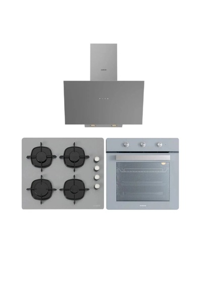 Silverline BO6503S01 - CS5335S02 - 3481 Flam Gri Cam Ankastre Set