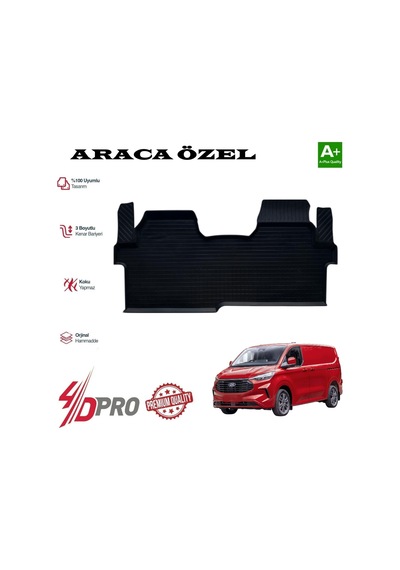Transit Custom Van Kısa Şase 4d Havuzlu Kavuçuk Paspas 2025 2026 2027