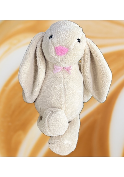 Uyku Arkadaşım Papyonlu Uzun Kulak Bunny Peluş Tavşan Bej