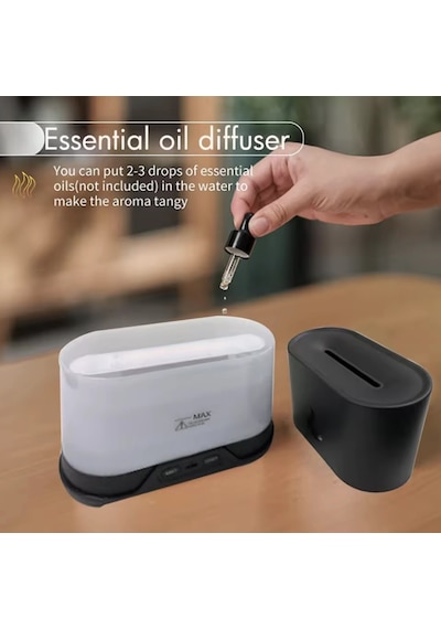 200ml Alev Efektli Hava Nemlendirici, Sessiz Ultrasonik Usb Aromaterapi Difüzör Ev Ofis Kullanımı