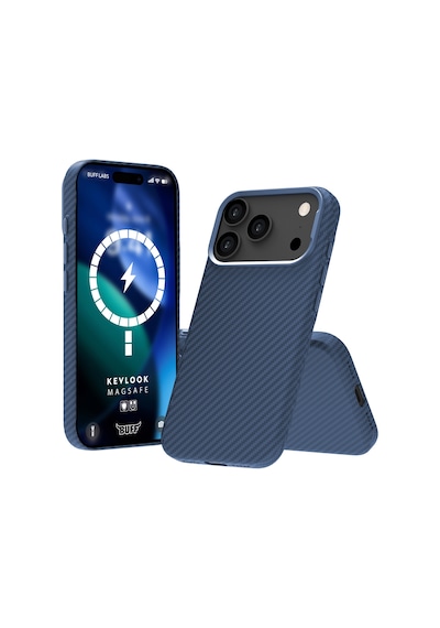 Buff Apple Uyumlu iPhone 17 Pro Max Magsafe Kevlook Kılıf Mavi