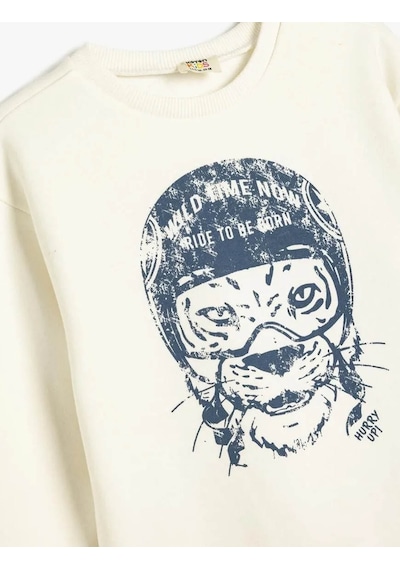 Koton Erkek Çocuk Sweatshirt Ekru 5wkb10070tk 25ky59000154 Y5915 Ekru