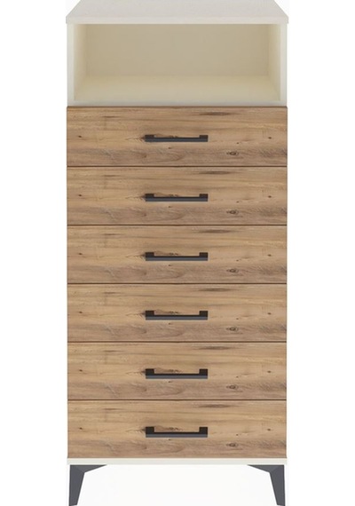 Arges Dolap Tek Raflı 6 Çekmeceli 60x30x134 Aytaşı-çam Aytaşı