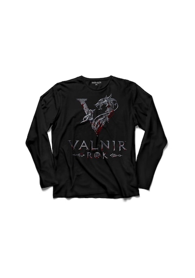 Vıkıngs Blood Logo Skull Head Vikingler 2 Uzun Kollu Tişört (512931279)