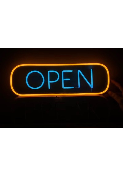 Open (Açık) Yazılı Led Neon Tablo, Neon Duvar Tabela