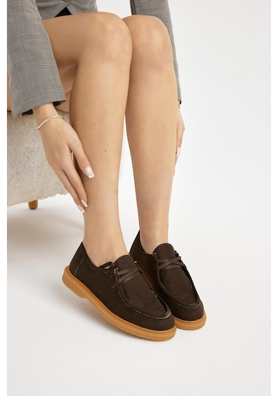 Tonny Black Termo Taban Süet Görünümlü Kadın Kahve Günlük Loafer Tbmhh030 Kahve