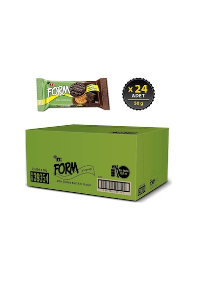 Eti Form Bitter Çikolata Kaplı Lifli Bisküvi 24 x 50 G