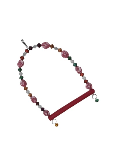 Markapet Boncuklu Ve Tünekli Kuş Salıncağı 10 Cm-14 Cm Bordo