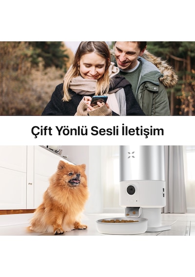 Xenon Smart Otomatik Mama Kabı (Kameralı) | 5 Lt, Mobil Kontrol, Çelik Kase, Sesli Görüş Destekli (X8605)