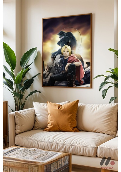 Fullmetal Alchemist Edward Poster, Ahşap Çerçeveli Duvar Tablosu - Anime Severlere Özel Hediye