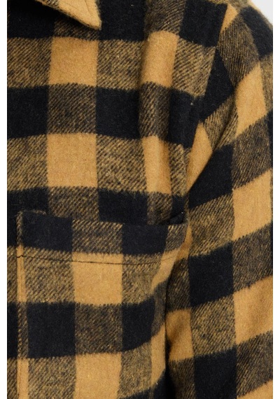 Tudors Erkek Slim Fit Dar Kesim Uzun Kollu Cepli Kareli Dama Desenli Kışlık Oduncu Gömlek-41692 Çok Renkli