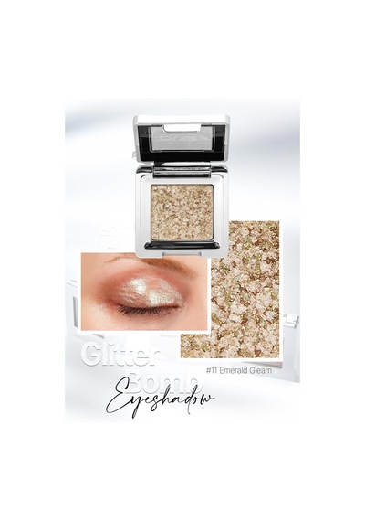 Mücevher Parlaklığında Yoğun Pigmentli Tekli Far Glitter Bomb Eyeshadow 11 Emerald Gleam Diğer