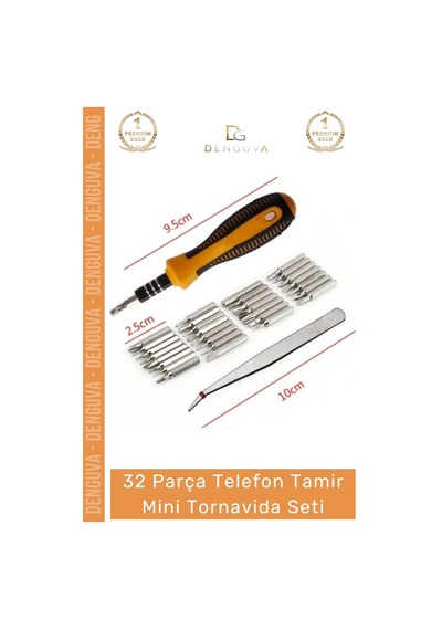 Tornavida Profesyonel Hassas Elektronik Onarım Seti 32 Parça Telefon Tamir Mini Tornavida Seti