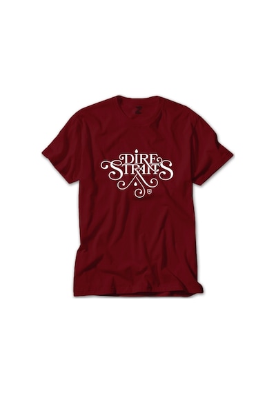 Dire Straits Logo Kırmızı Tişört-Kırmızı