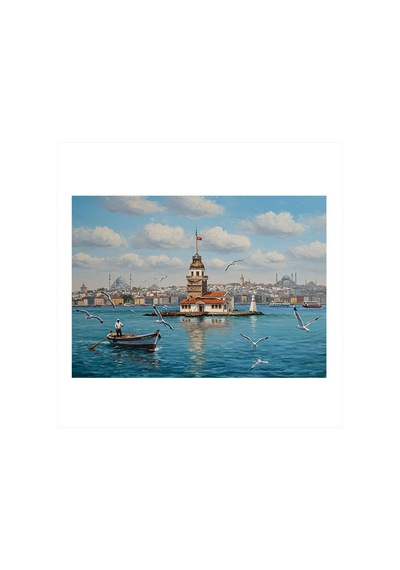 Kız Kulesi Ve Deniz Modern Mdf Tablo