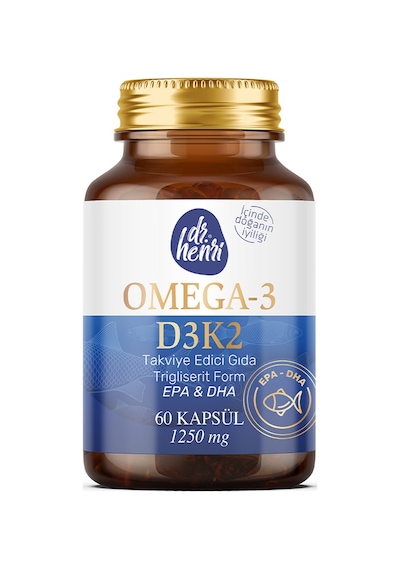 Dr. Henri Omega3 D3K2 EPA & DHA Takviye Edici Gıda 60 Kapsül