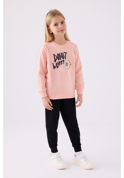 Rolypoly Kız Çocuk Garson Pembe Pijama Takım 3469 001