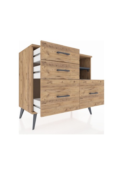 Hyperion Şifonyer 2 Raflı 4 Çekmeceli 88x44x80 Çam-antrasit/çam Antrasit/çam Hyperion Şifonyer 2 Raflı 4 Çekmeceli 88x44x80 Çam-antrasit/çam Antrasit/çam