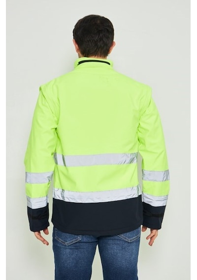 Orange Safety Sarı Softshell Mont Kolları Çıkmalı Reflektörlü