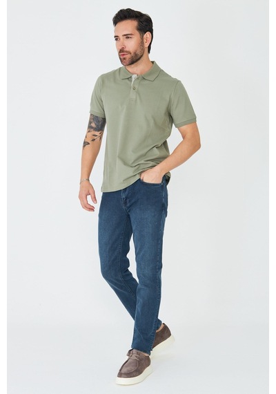 Koyu Lacivert Erkek Günlük Kot Pantolon Olive